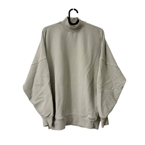 Babaton Gray Oversized Mock Neck French Terry Sweatshirt Pockets XS Size 1 - Picture 1 of 6